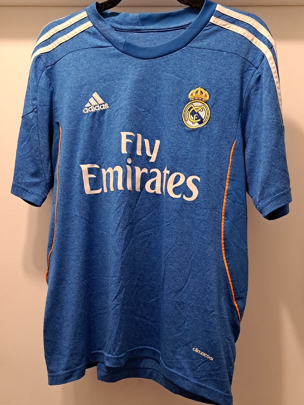 adidas Blue Real Madrid Fly Emirates Soccer Jersey
